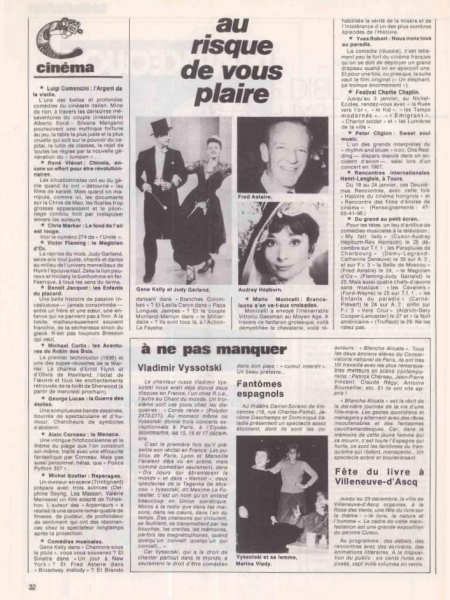Еженедельник L'Unite 1977 - страница с текстом о ВВ